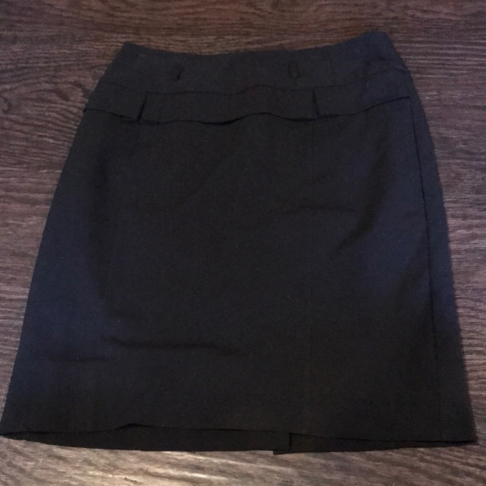 Black business skirt with pleated top
